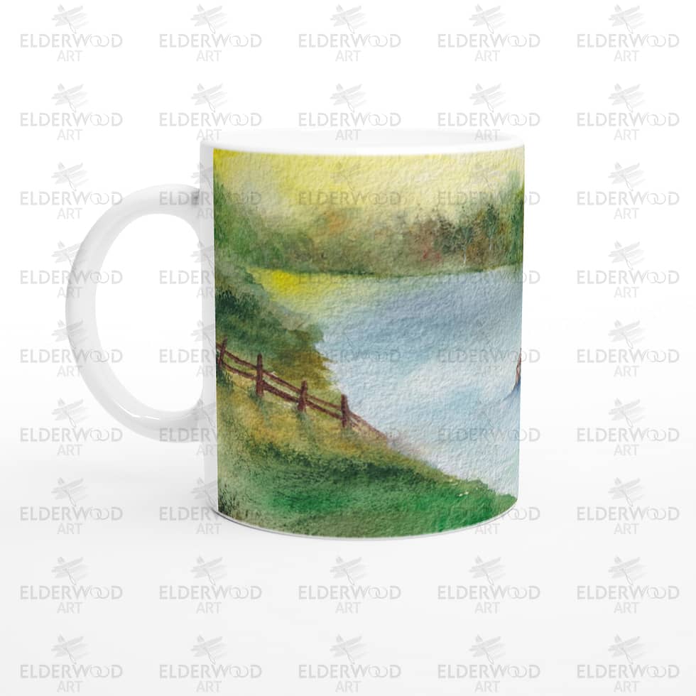 Ceramic Mug - Icy Village Lake